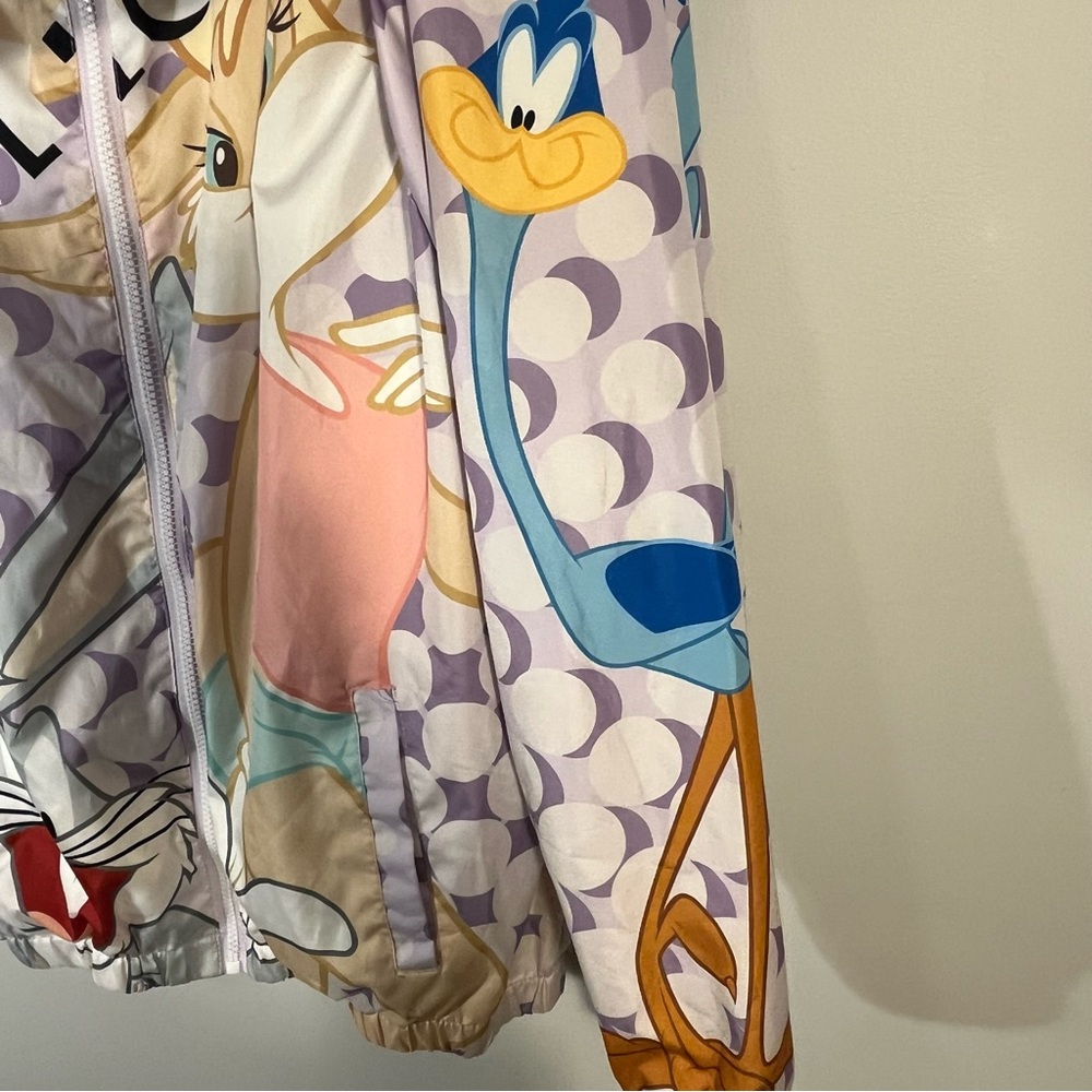 Members Only x Looney Tunes Graphic Color Block Hooded Windbreaker Jacket Large - Picture 9 of 12